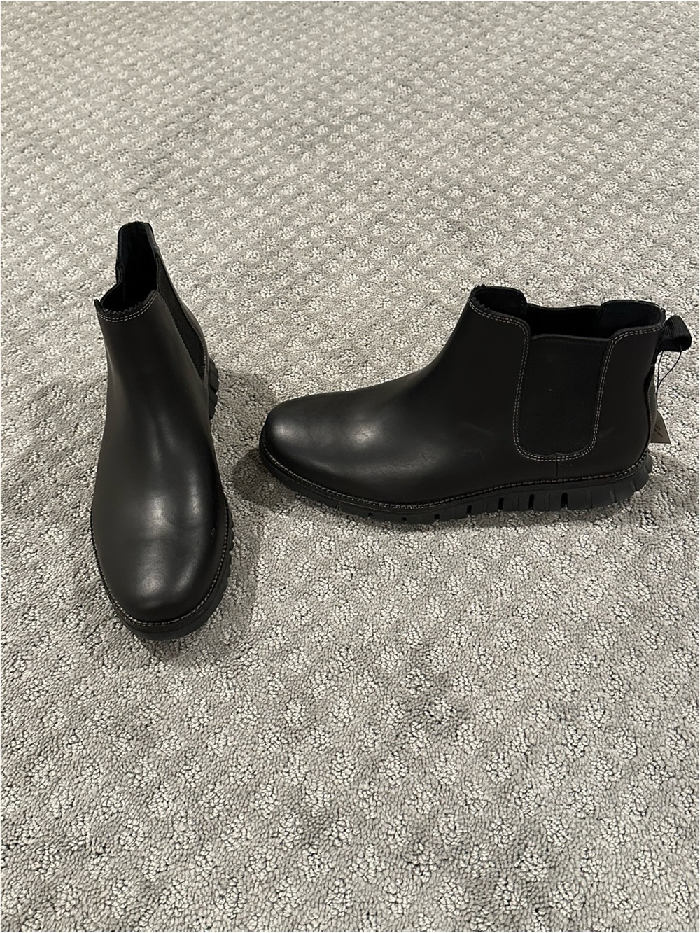 BRAND NEW Cole Haan ZerøGrand Waterproof Chelsea Boots Men’s Sz 9W Black Leather